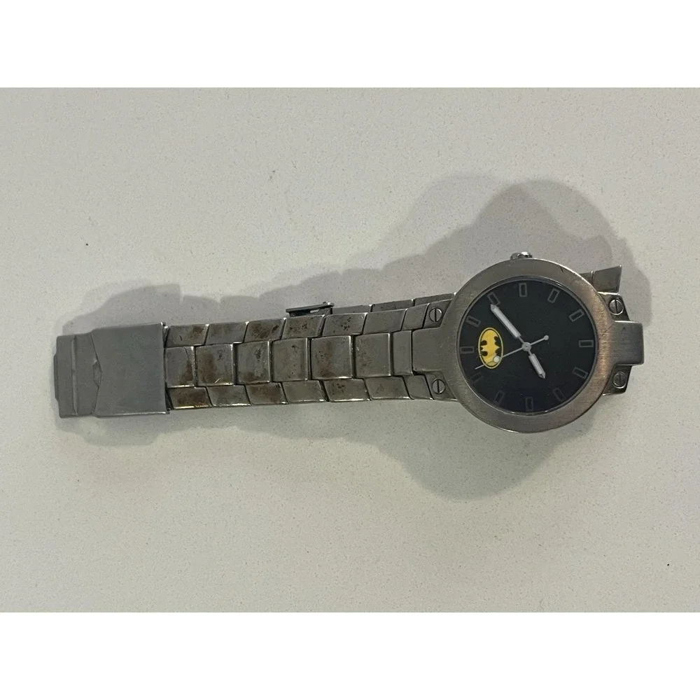 Vintage Fossil Batman Watch Warner Bros Studio Store Rare 2000 Stainless Steel